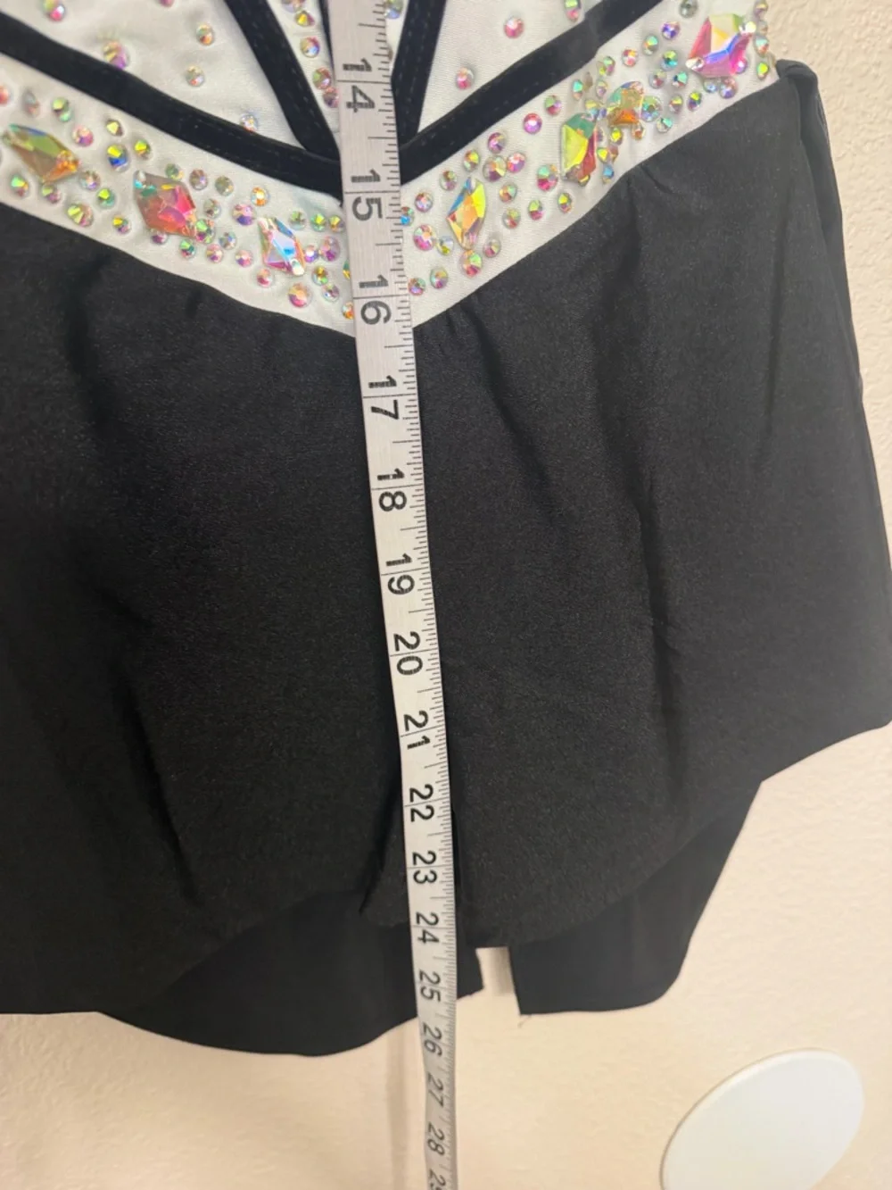 Glamour dance costume solo black white tux suit menswear leotard LC-large child
